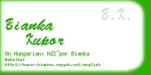 bianka kupor business card